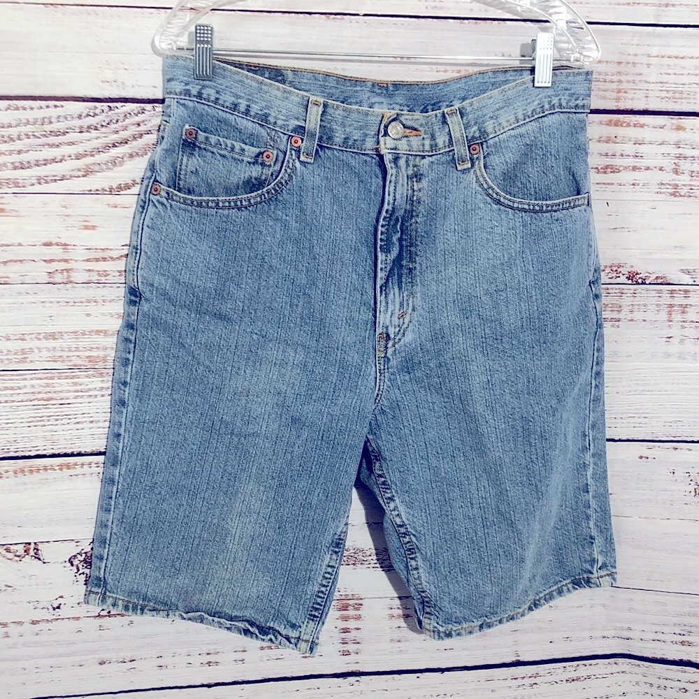 Levi's Light Blue Denim Shorts size W34 100% cotton style 505 regular fit jorts